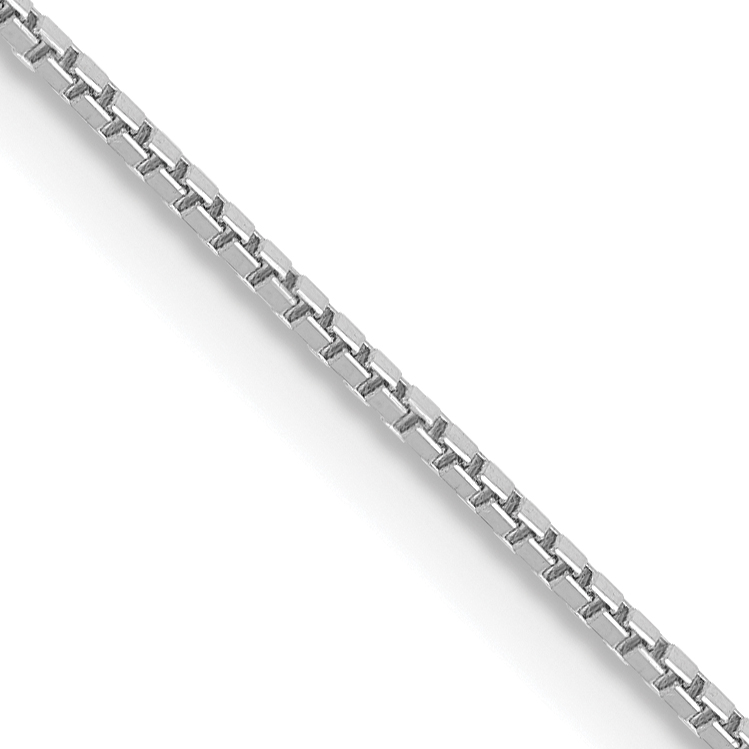 10k White Gold .9mm Box Chain (10KWB087-18)