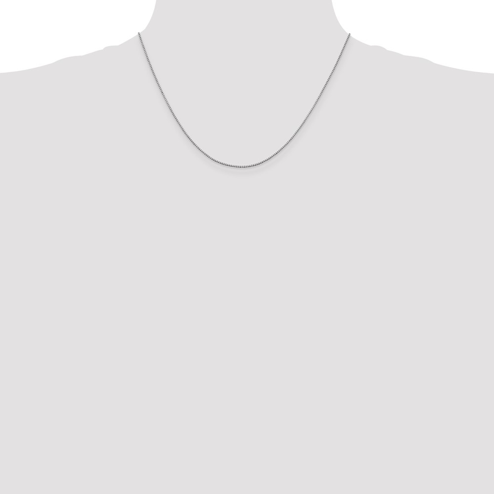10k White Gold 1mm Box Chain (10KWB100-18)