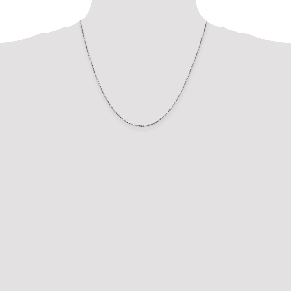 10k White Gold 1mm Box Chain (10KWB100-20)