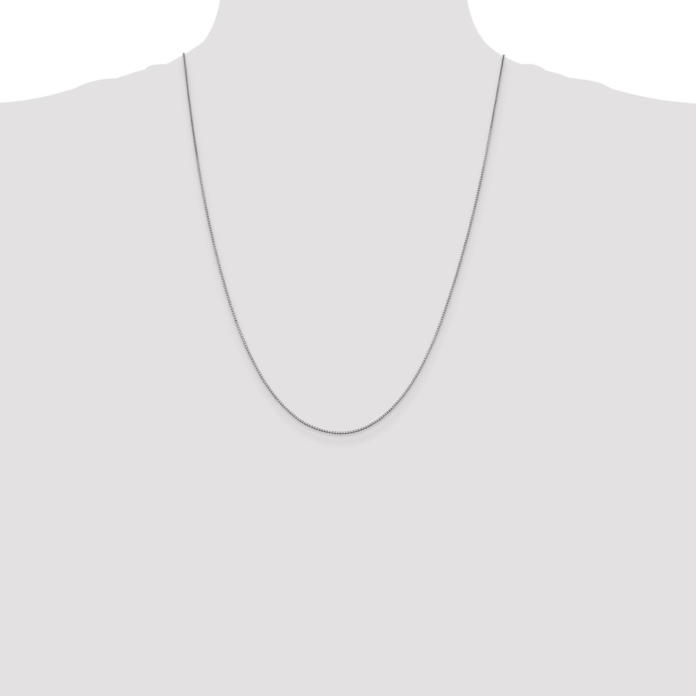 10k White Gold 1mm Box Chain (10KWB100-24)
