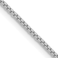 10K White Gold 1mm Box Chain view 1
