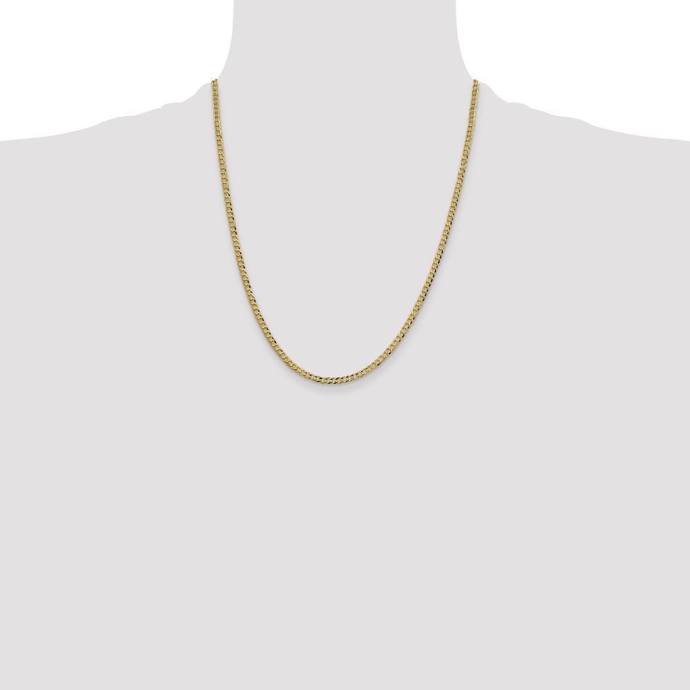 10K 3.1mm Lightweight Flat Cuban Chain (10LCB080-22)