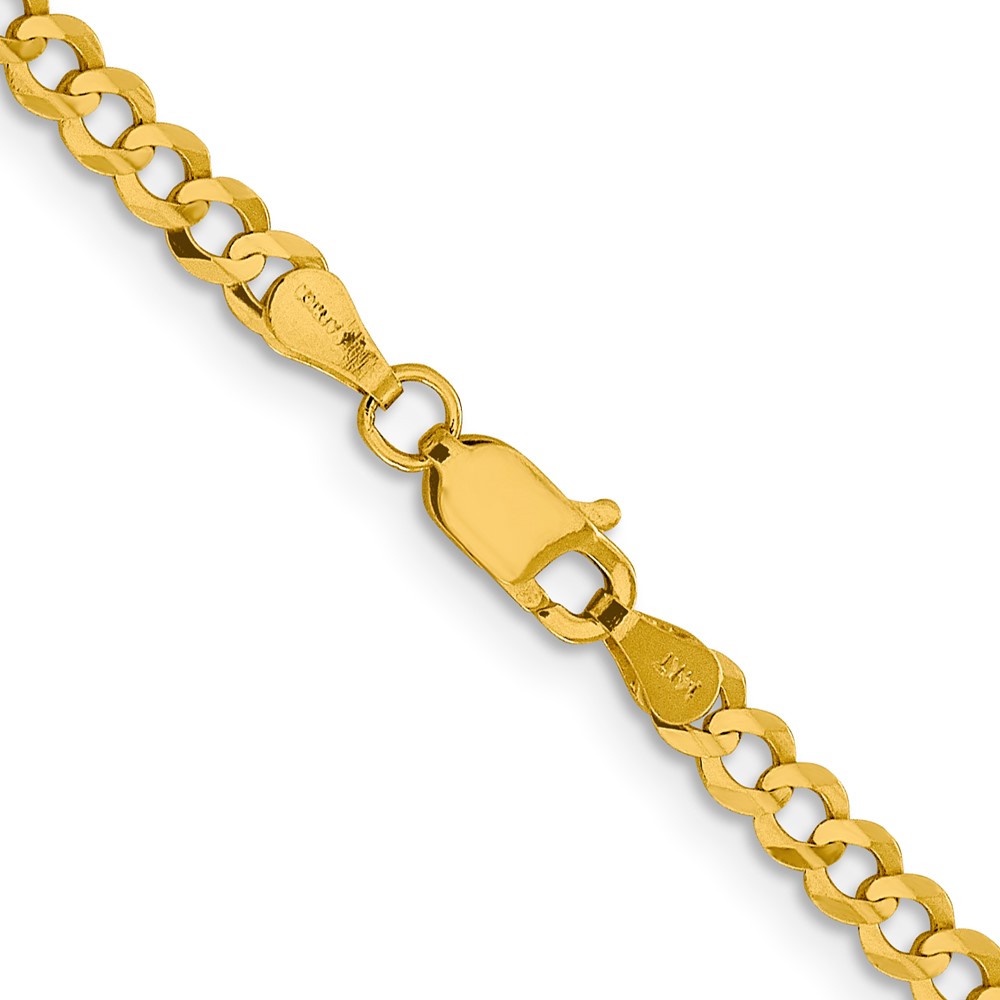 10K 3.7mm Lightweight Flat Cuban Chain (10LCB100-16)