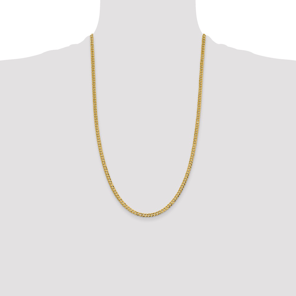 10K 3.7mm Lightweight Flat Cuban Chain (10LCB100-26)