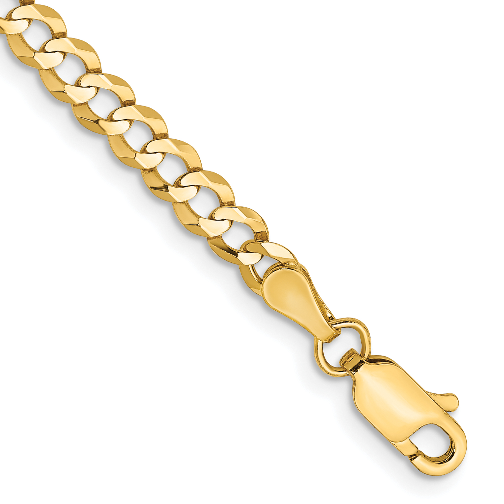 10K 3.7mm Lightweight Flat Cuban Chain (10LCB100-8)