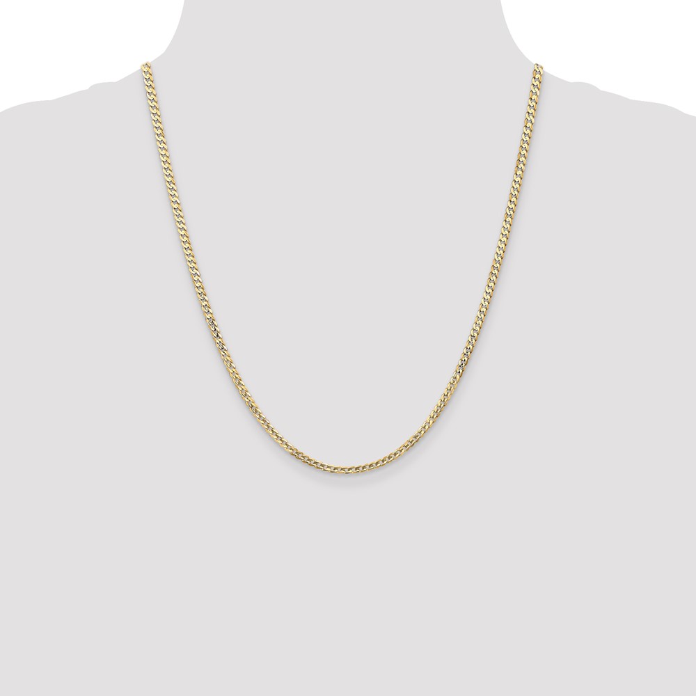 10K 3mm Open Concave Curb Chain 10K (10LCR080-22)