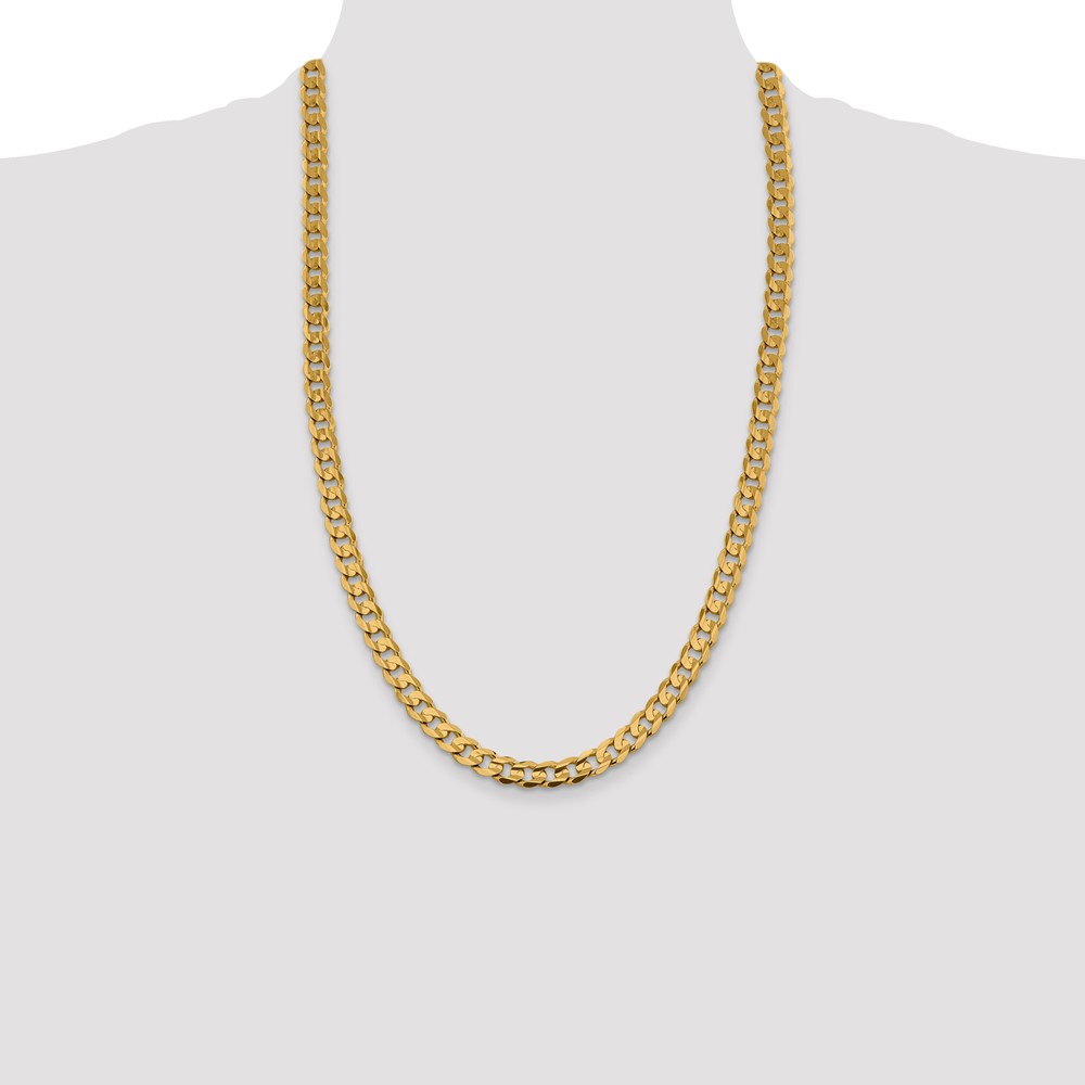 10K 7.5mm Open Concave Curb Chain 10K (10LCR200-26)