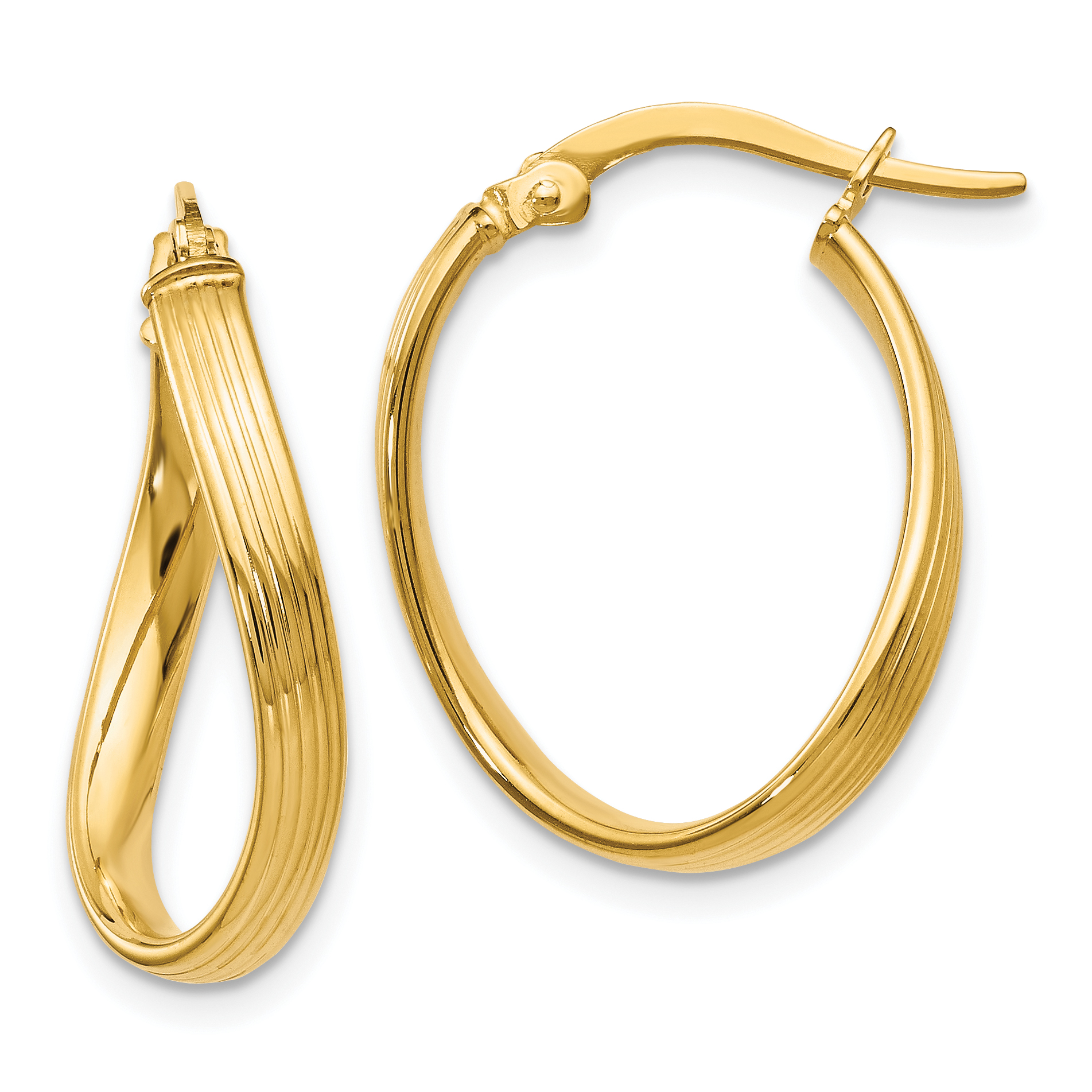 Leslies 10k Yellow Gold Polished Hinged Hoop Earrings 10LE106 for sale ...