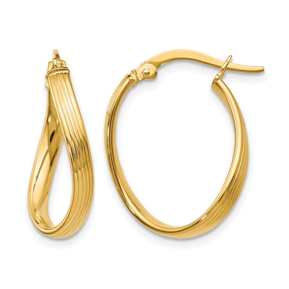 Leslie's 10K Polished Hinged Hoop Earrings