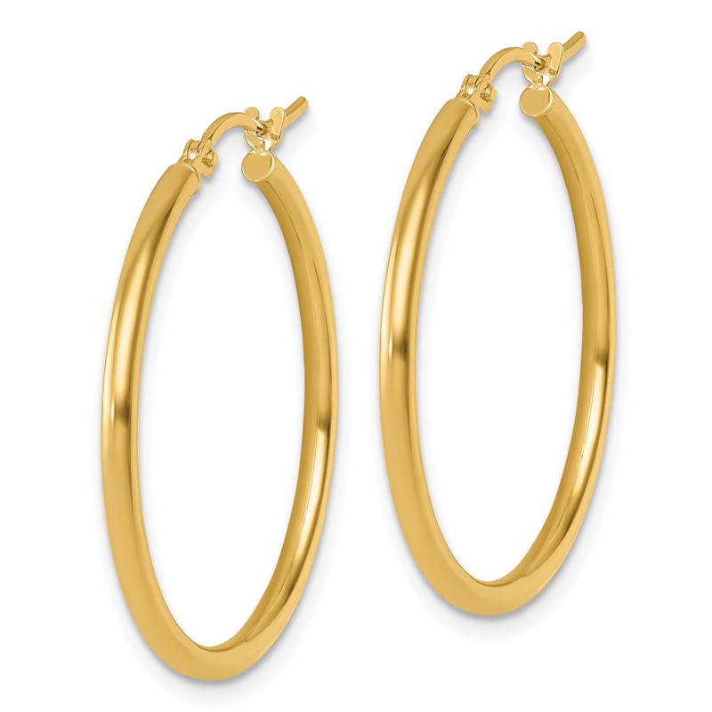 10K Polished Hinged Hoop Earrings
