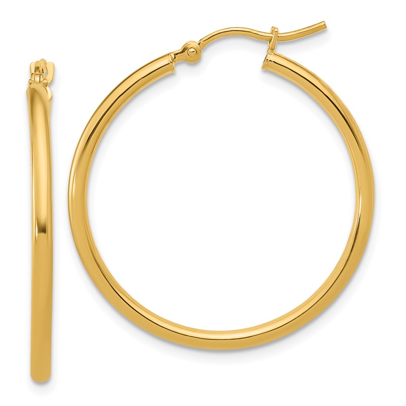 10K Polished Hinged Hoop Earrings