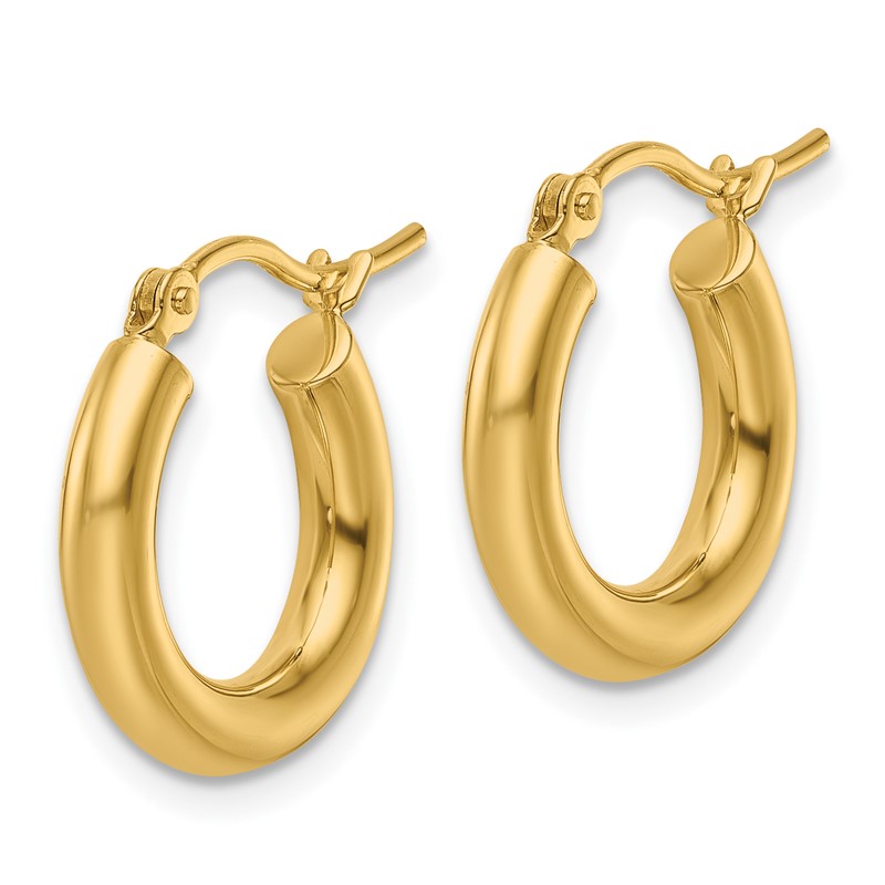 10K Polished Hinged Hoop Earrings