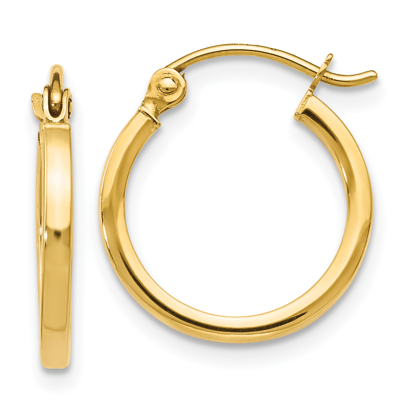 Leslies 10k Yellow Gold Polished Hinged Hoop Earrings 10LE116 for sale ...