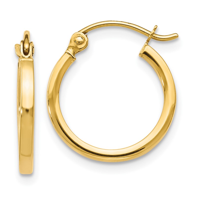 10K Polished Hinged Hoop Earrings