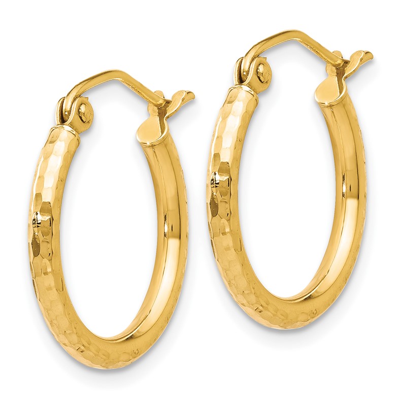 10K D/C Hinged Hoop Earrings