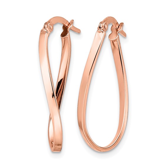 Leslie's 10K Rose Gold Polished Hinged Hoop Earrings