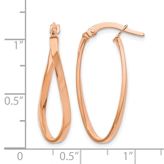 Leslie's 10K Rose Gold Polished Hinged Hoop Earrings