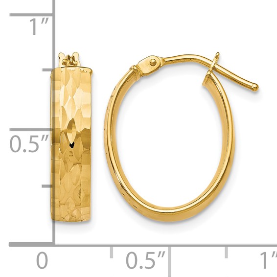 Leslie's Gold Polished and Diamond-cut Hoop Earrings