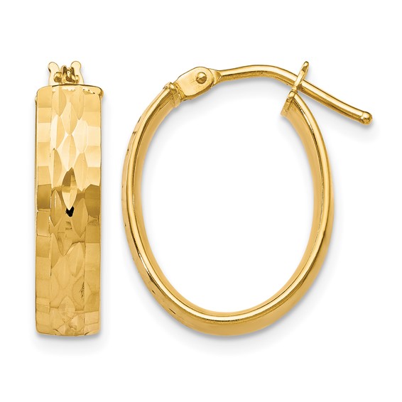 Leslie's Gold Polished and Diamond-cut Hoop Earrings