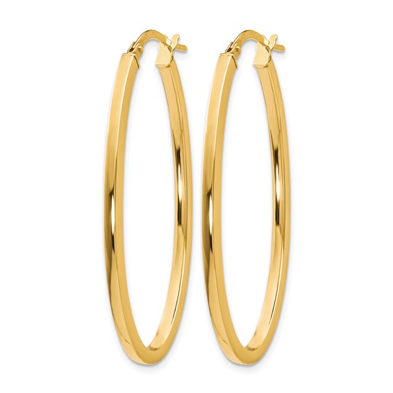 Leslie's 10K Polished Oval Hinged Hoop Earrings
