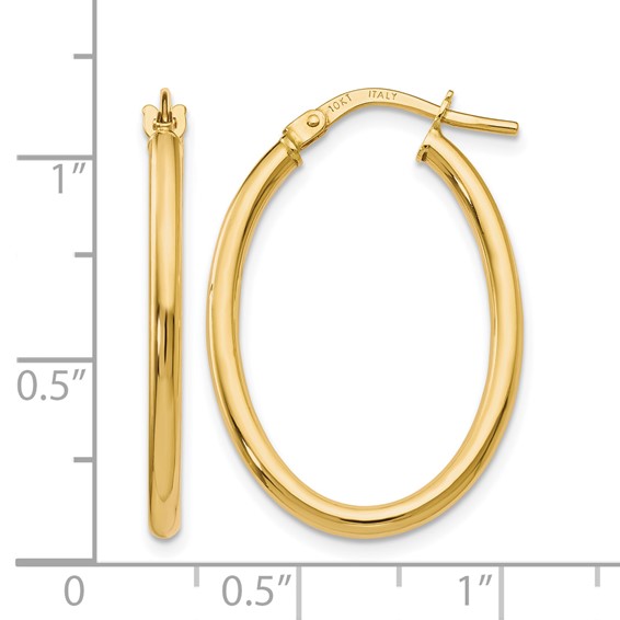 Leslie's Gold Polished Oval Hoop Earrings