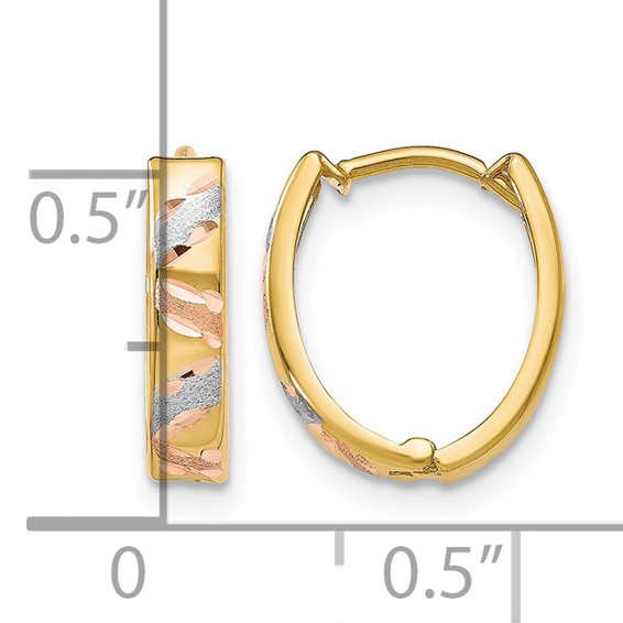 Leslie's 10K Two-tone with White Rhodium Polished and Satin D/C Earrings