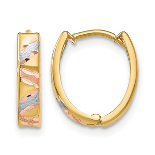 Leslie's 10K Two-tone with White Rhodium Polished and Satin D/C Earrings