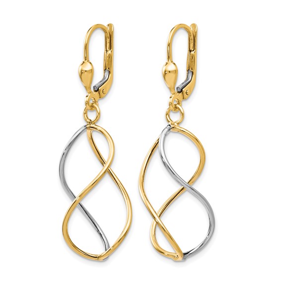 Leslie's 10K Yellow with Rhodium Polished Leverback Earrings