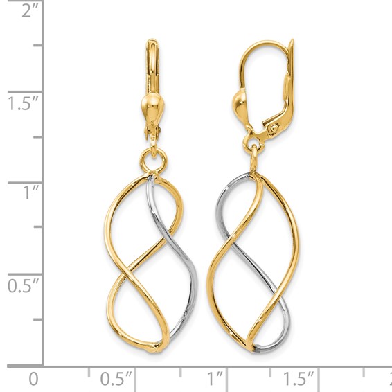 Leslie's 10K Yellow with Rhodium Polished Leverback Earrings