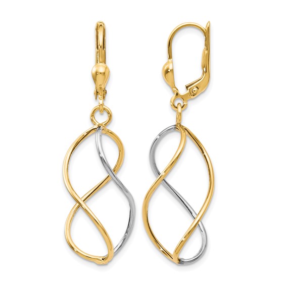 Leslie's 10K Yellow with Rhodium Polished Leverback Earrings