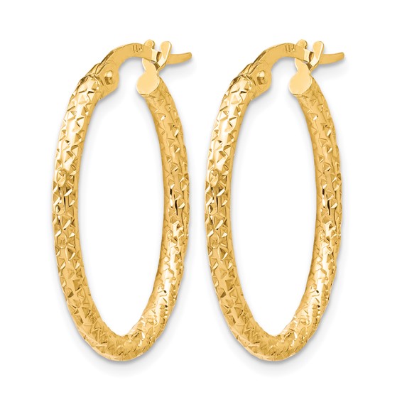 Leslie's 10K Polished D/C Oval Hoop Earrings