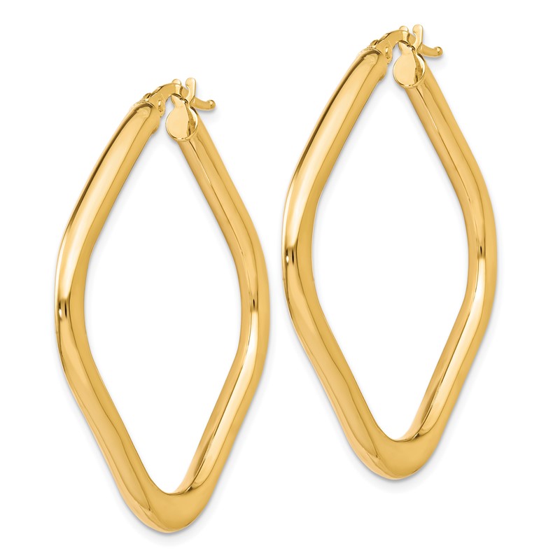 10K Polished Square Hoop Earrings