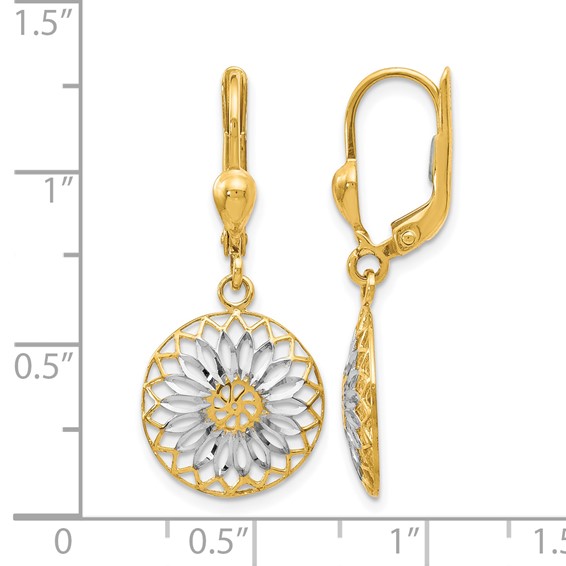 Leslie's 10K w/White Rhodium Polished Leverback Earrings