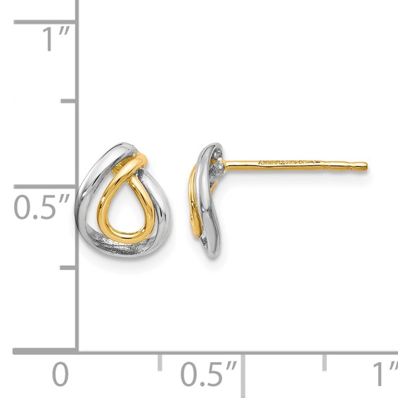 Leslie's 10K w/White Rhodium Polished Post Earrings