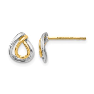 Leslie's 10K w/White Rhodium Polished Post Earrings