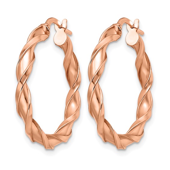 Leslie's Gold Polished and Twisted Hoop Earrings