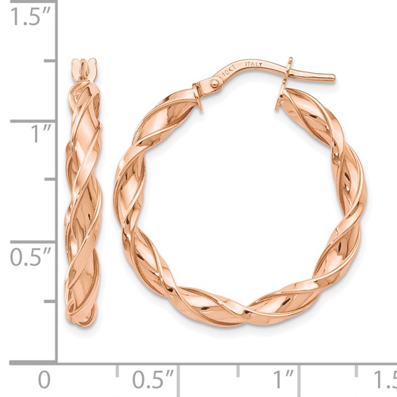 Leslie's Gold Polished and Twisted Hoop Earrings