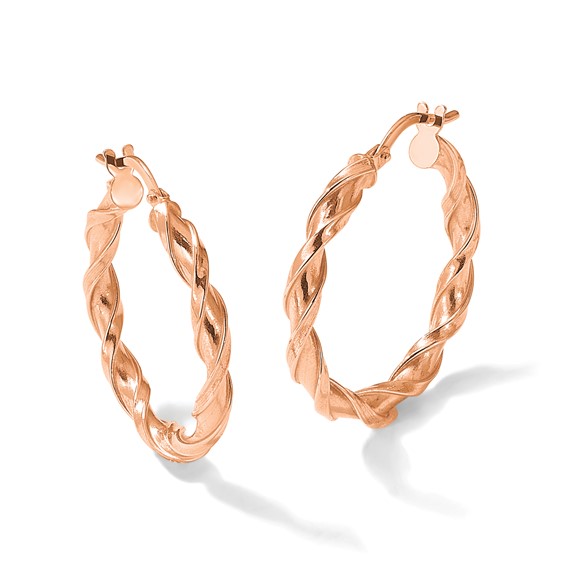 Leslie's Gold Polished and Twisted Hoop Earrings