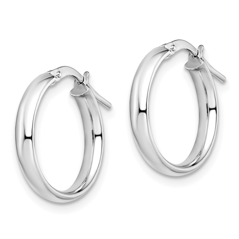 10K White Gold Polished Hoop Earrings