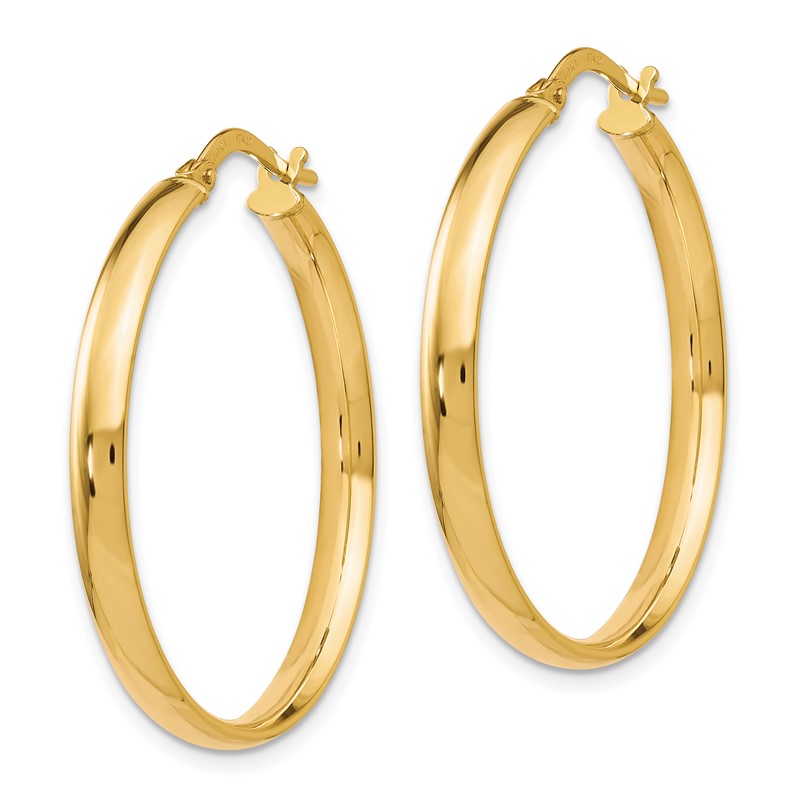 10K Gold Polished Hoop Earrings