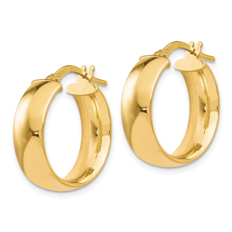 10K Gold Polished Hoop Earrings