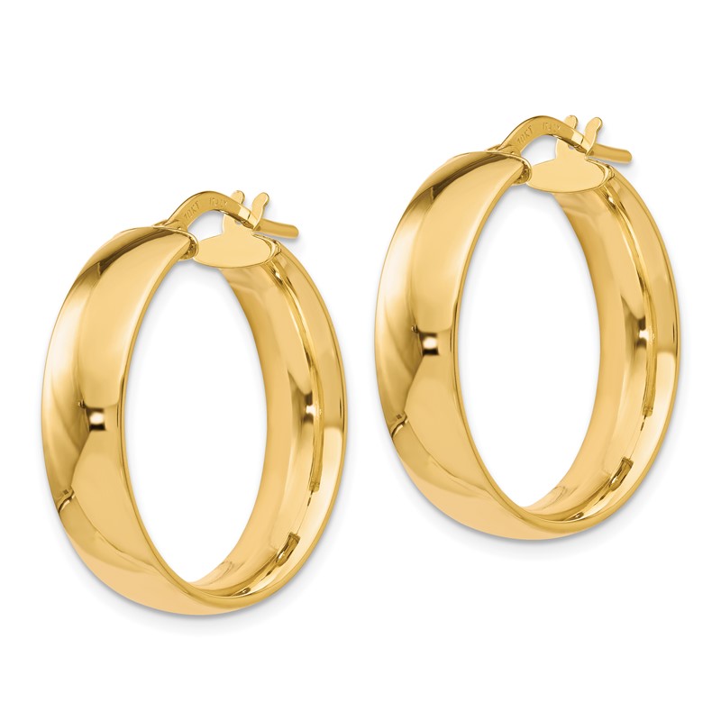 10K 6mm Polished Hoop Earrings