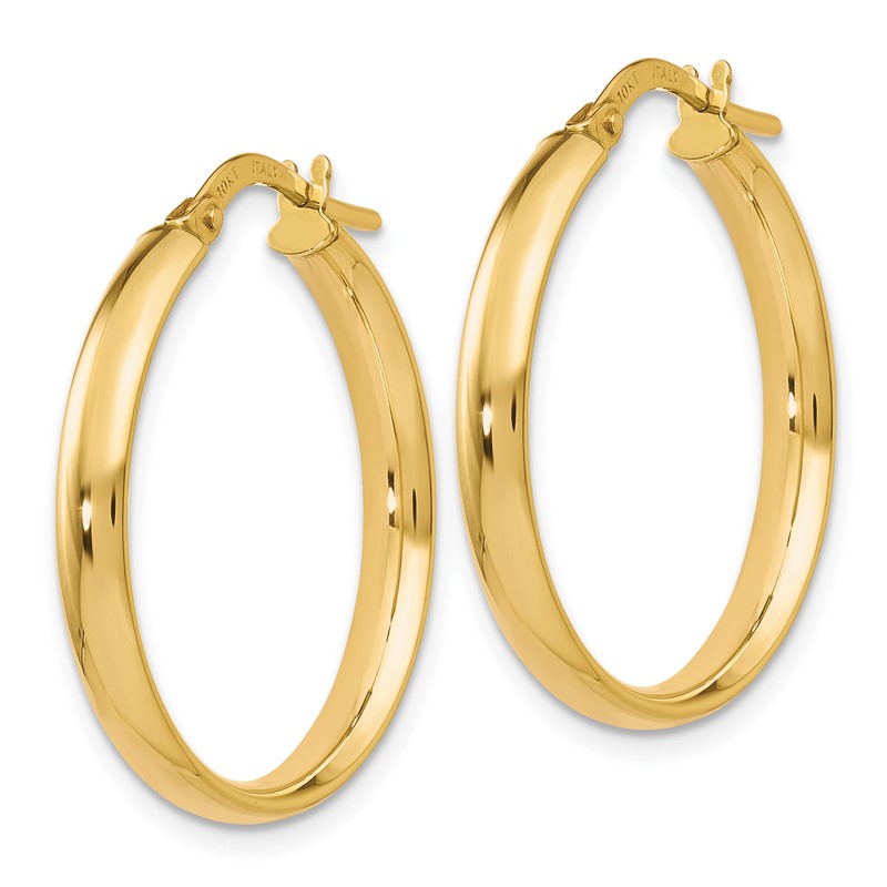 10K Gold Polished Hoop Earrings