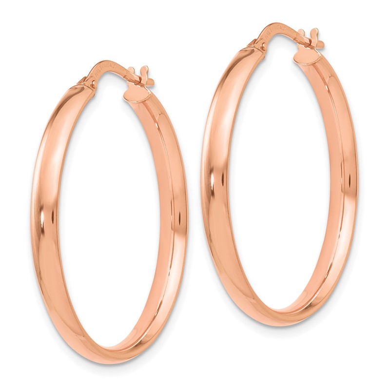10K Rose Gold Polished Hoop Earrings