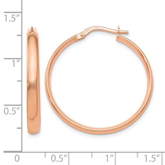 Leslie's 10K Rose Gold Polished Hoop Earrings