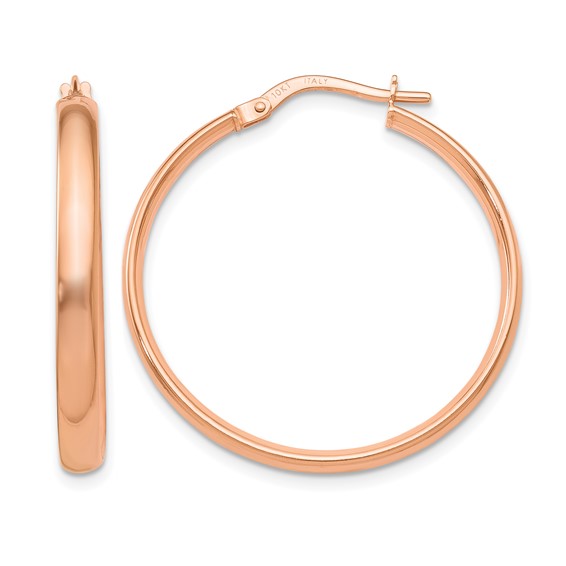 Leslie's 10K Rose Gold Polished Hoop Earrings