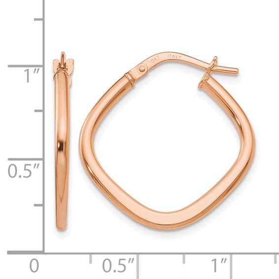 Leslie's 10K Rose Gold Polished Square Hoop Earrings