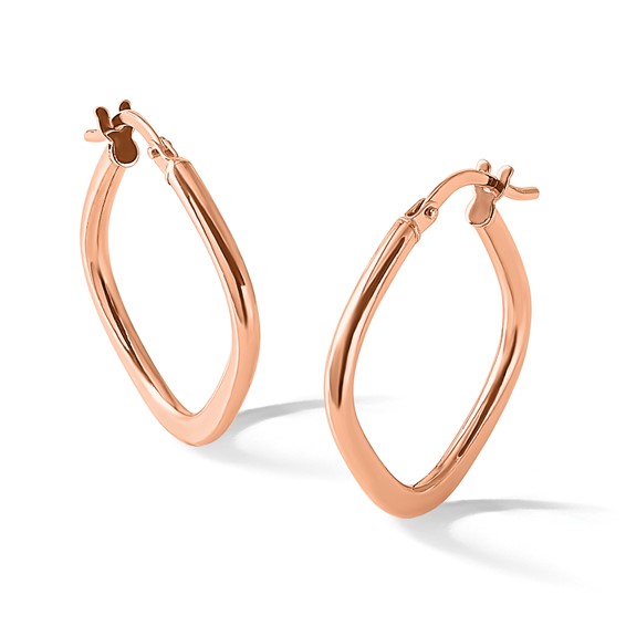 Leslie's 10K Rose Gold Polished Square Hoop Earrings