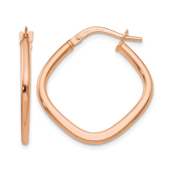 Leslie's 10K Rose Gold Polished Square Hoop Earrings