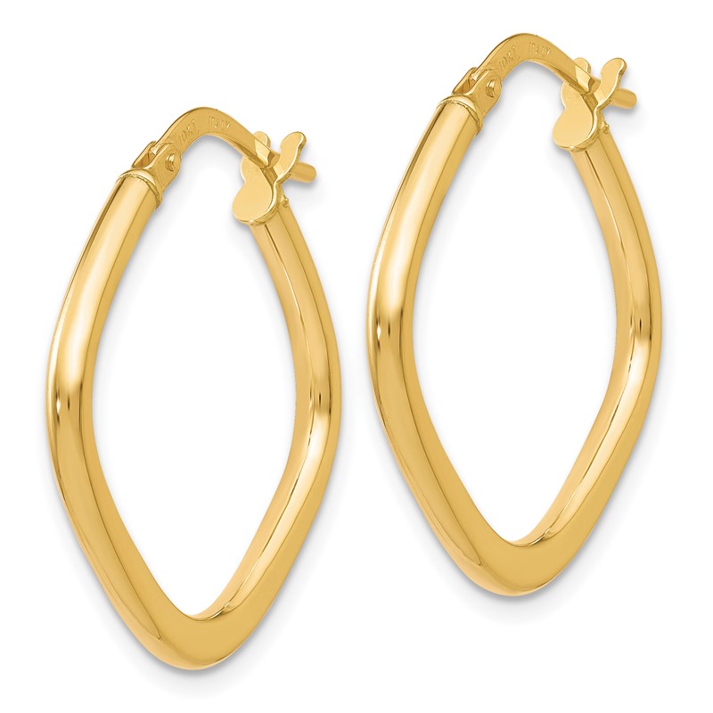 10K Polished Square Hoop Earrings